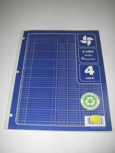 Business office supply blueline analysis pad 4 column 11&#034; x 8.5&#034; green a5204 for sale