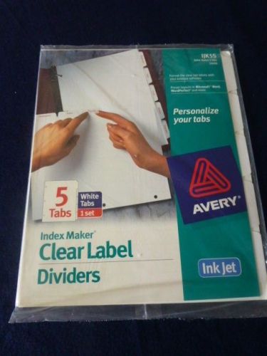 AVERY 1JK5S OR 11456 CLEAR LABEL DIVIDERS-NEW IN PACKAGE/INK JET