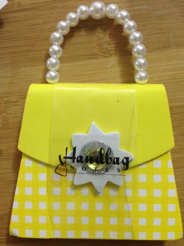 Office supplies note pad book yellow polka dots handbag bag purse gift idea