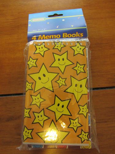 NEW!!! Maxco 4 Smiley &amp; Star Memo Books