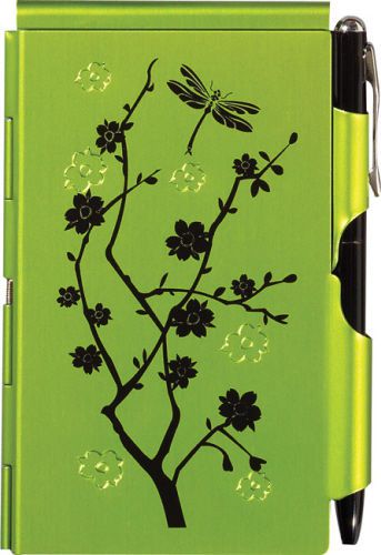 Wellspring Natural Elements Lime Blossoms Flip Notes with Retractable Pen