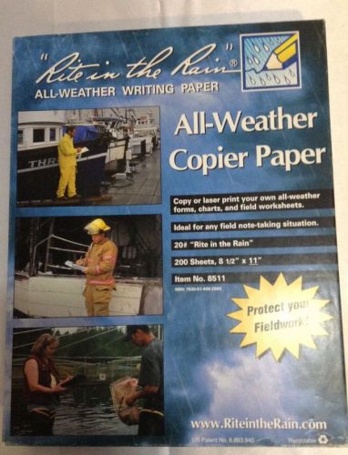 Rite in the Rain 8511 All-Weather Copier Paper, 8.5&#034; x 11&#034; + or - 200 Sheets