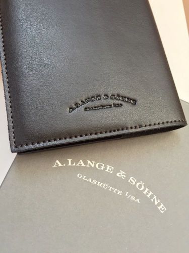 A. Lange &amp; Sohne Black Leather Notebook w/ embossed logo &amp; Inside Card pockets