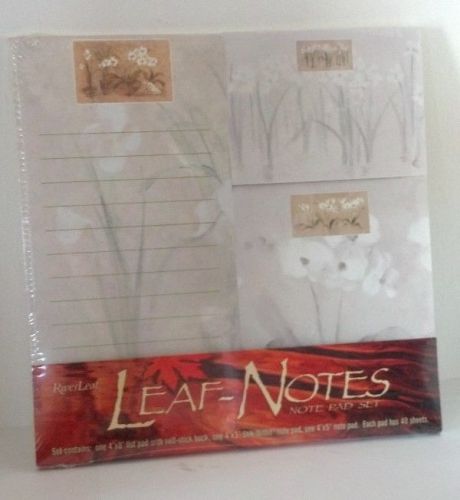 RiverLeaf Leaf-Notes Note Pad Set White Flowers New Made In The United States