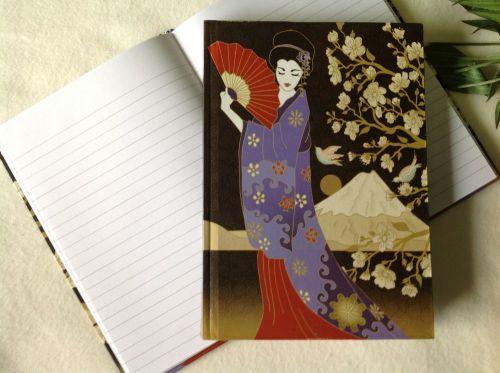 Ackerman A5 note pads with oriental design (purple/brown) - lined paper