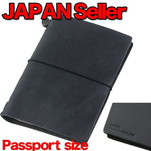 ? midori leather traveler&#039;s notebook set ? passport size black ?authentic japan? for sale