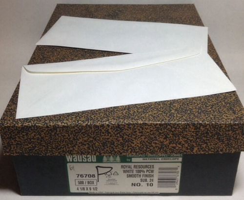 Wausau Royal Resources White 100% PCW Smooth Finish Sub 24 #10 Envelopes 310/500