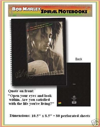 Bob Marley Look Within Reggae Spiral Notebook Note Book-New!