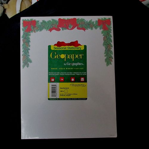 Geopaper seasonal stationery red bows with green garland 100 sheets nib sealed for sale