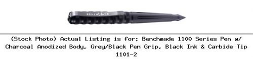 Benchmade 1100 Series Pen w/ Charcoal Anodized Body, Grey/Black Pen Grip: 1101-2