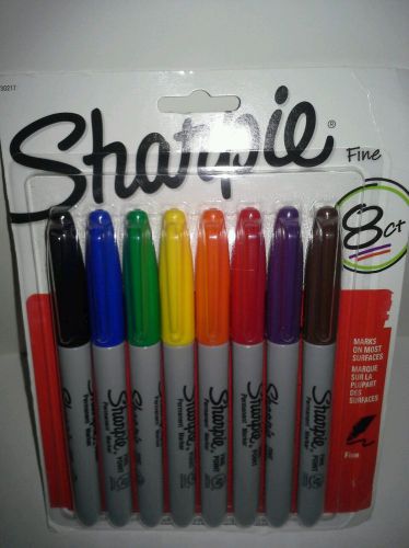 BRAND NEW 8 COUNT SHARPIE FINE POINT MARKERS (multi-colored)