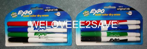 Expo Dry Erase Markers (8 total), Fine Tip, Original Ink, **New** 84674