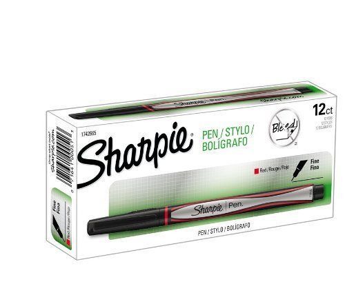 NEW Sharpie 1742665 Fine Point Pen, Red, 12-Pack