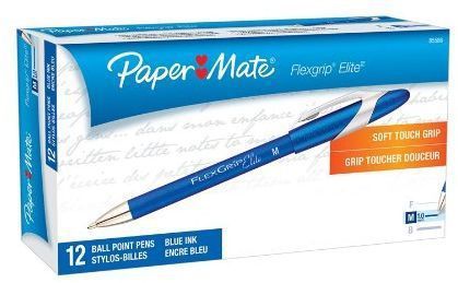 Flexgrip Elite Stick Ballpoint Pens Fine Point Blue 12 Pack 85588