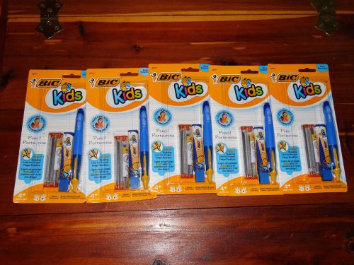 5 Bic Kids Mechanical Pencil Set Blue 1.3 mm Ages 4+ Sealed Free Shipping!!!!!!!