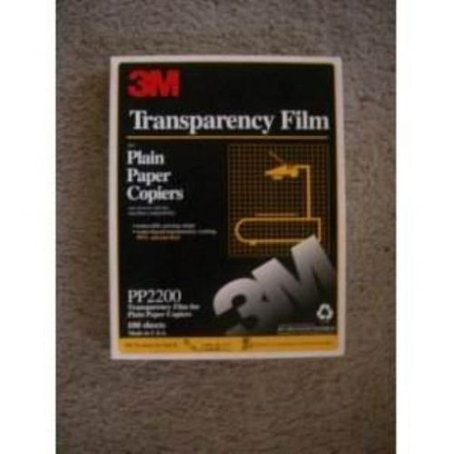 3M PP2200 Clear Transparency Film 8.5&#034; x 11&#034; Box of 100 Sheets  For use with Pla
