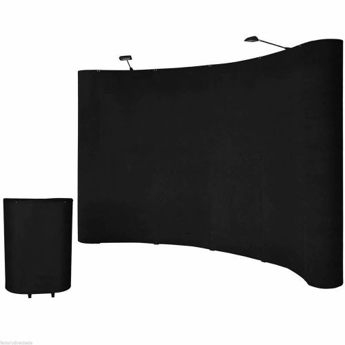 10&#039;ft Portable Black Display Trade Show Booth Exhibit Pop Up Kit W/Spotlights