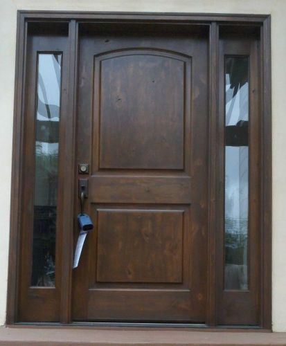 New Construction Front exterior Entry Door with sidelights Krosswood Doors