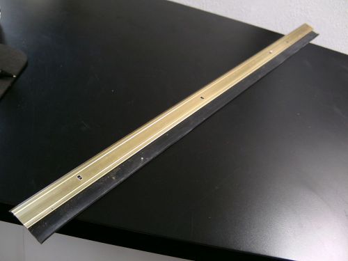 Door sweep gold/broze 31.75&#034; long anodized aluminum w/ 2&#034; double rubber seal vgc for sale