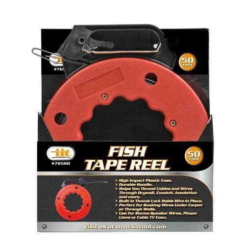 Electricians fish tape reel 50 high impact case for electric or communication wi for sale