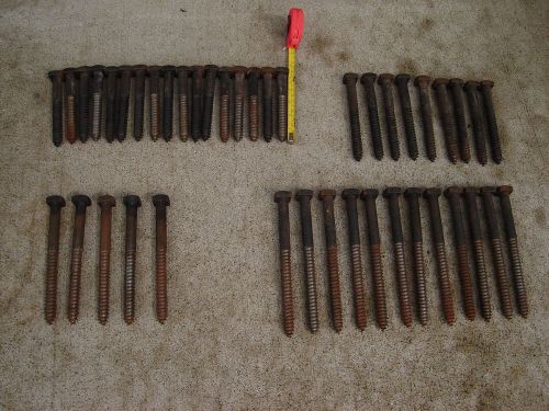 5/8 Steel Lag Bolts Length 5&#034; 6&#034; 7&#034; &amp; 8&#034; 15/16 Head Quility Steel Total  of 43