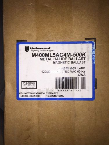 New~unopened~metal halide ballast m400ml5ac4m-500k 120/208/240/277/480 vac for sale
