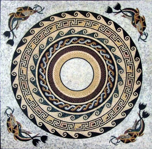 Nautical geometric mosaic for sale