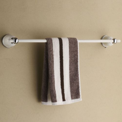 Modern Fashion 22 Inches White Single Towel Bar Solid Brass in Chrome Finished