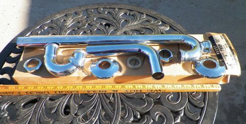 ANTIQUE 1 1/4&#034; FROST &#034;S&#034; vented TRAP 20 GAUGE CHROME OVER BRASS CIRCA 1930&#039;s NOS