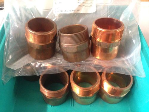 Copper adapter, 2&#034; wrot cu, cxmnpt, tube fitting, new, lot of (14) pieces for sale