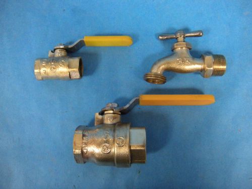 Aga bk brass ball valves, spigot; 1&#034;, 3/4&#034;, 1/2&#034; lot of 3 for sale