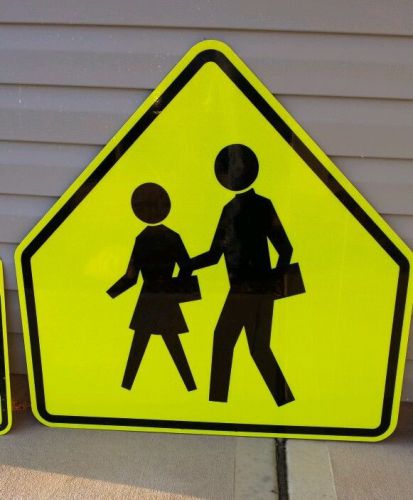 36&#034; &#034;A Top&#034; School Crossing Sign -Florescent Yellow Green NEW
