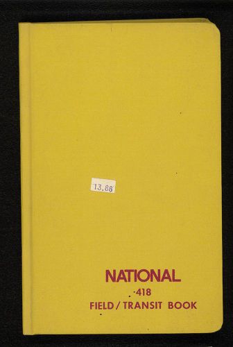 NATIONAL 418 FIELD/TRANSIT BOOK SURVEYING BOOKS 6X9&#034; YELLOW
