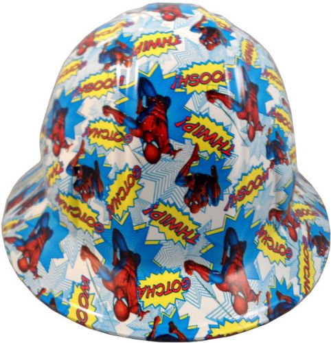 New! hydro dipped full brim hard hat w/ratchet suspension - spider-man amazing! for sale