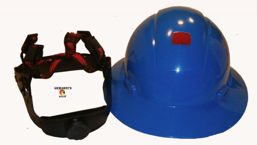 3M Full Brim Hard Hat with Uvicator, 4 Point Ratchet Suspension Blue H-803R-UV