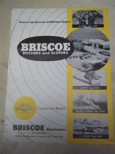 Vtg Briscoe Manufacturers of California Catalog~Ditchers/Grader-Slopers/Dozer