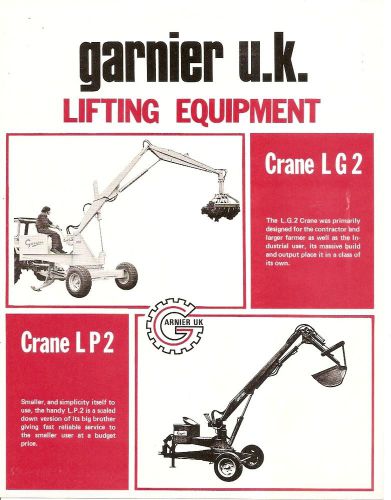 Equipment brochure - garnier uk - lg2 lp2 - crane - farm (e1629) for sale