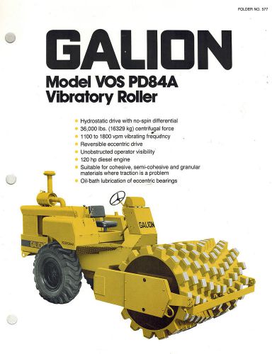 GALLION/DRESSER VOS PD84A VIBRATORY ROLLER  BROCHURE 1981