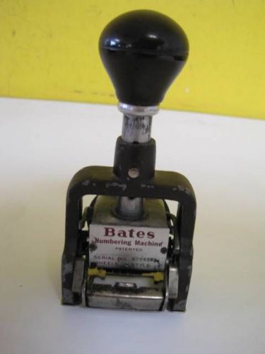 BATES COMMERCIAL MULTIPLE MOVEMENT NUMBERING STAMPING MACHINE 6 WHEELS STYLE E
