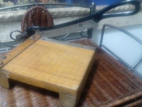Vintage Wood Ingento Guillotine Paper Cutter #1 No.1 6 1/2&#034; Trimmer Hobby