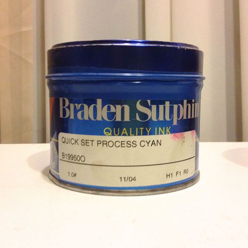 Braden Sutphin 1lb new can of process cyan offset ink lithography, printmaking