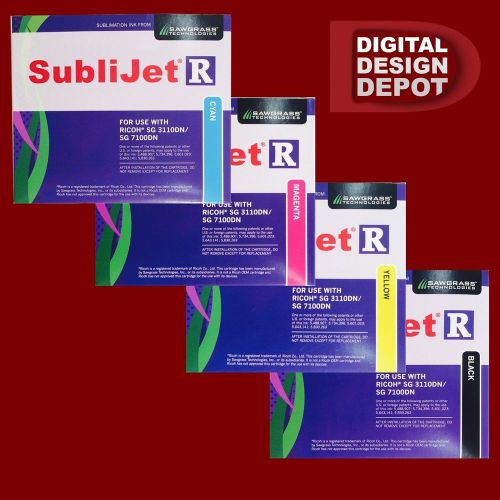 SUBLIJET - R CARTRIDGES FOR RICOH SG 3110D SG 7100DN SUBLIMATION INK SET (CMYK)