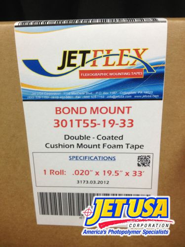 Jetflex flexo mounting tape: bound mount 301t55-18 / .020&#034; x 18&#034; x 27 yds for sale