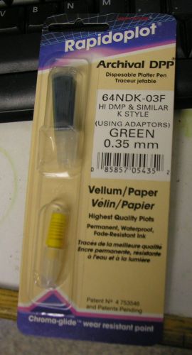 Green 0.35mm Plotter pen Ink Rapidoplot 64NDW-03F K Style