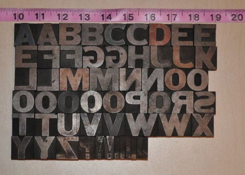 55 Huge Letterpress Wood Type Printer Block 1&#034; Graphic Artist Letters Numbers