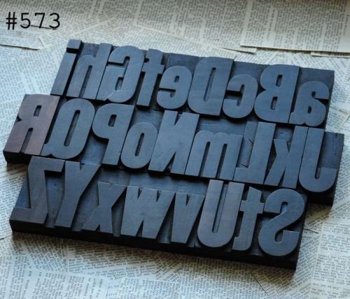 A-Z mix alphabet letterpress wood printing blocks type wooden letterform vintage
