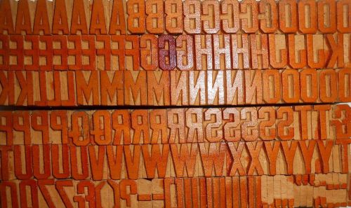 134 piece unique vintage letterpress wooden type printing blocks unused s1162 for sale