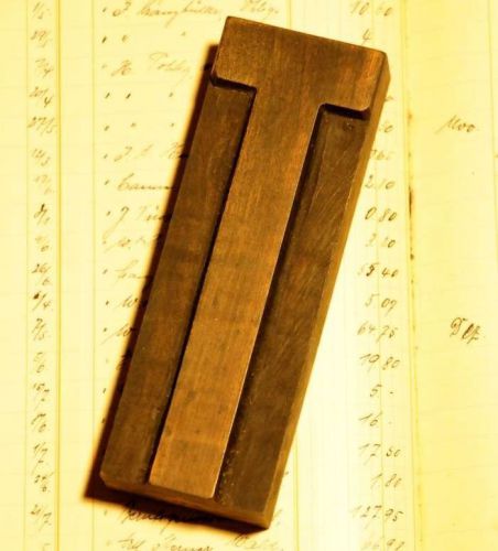 Letter &#034;T&#034; -  4.92&#034; letterpress wood printing block vintage woodtype type print