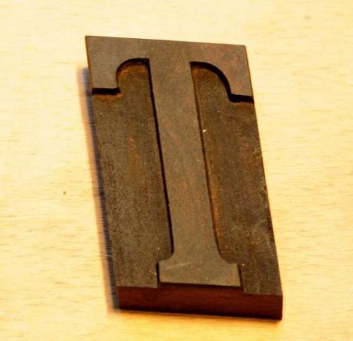 Italic letter: T letterpress wood block printing type wooden typography alphabet