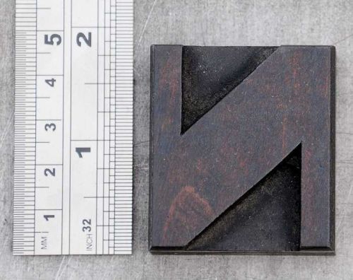 letter &#034;N&#034; Art Deco letterpress wood block wonderful patina alphabet printing 3